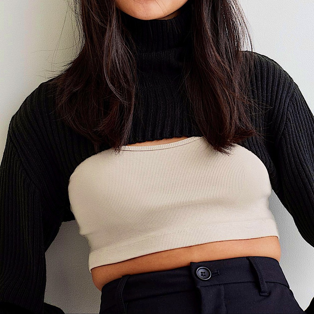 Cropped Turtleneck Sweater!